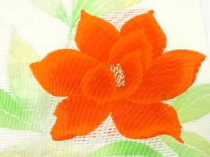 アンティーク　絽花模様織出し名古屋帯